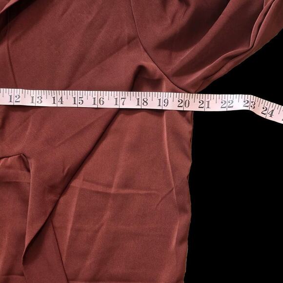 Women's Burgandy Maxi Shirt Wrap dress Sz. S/M - Picture 7 of 8